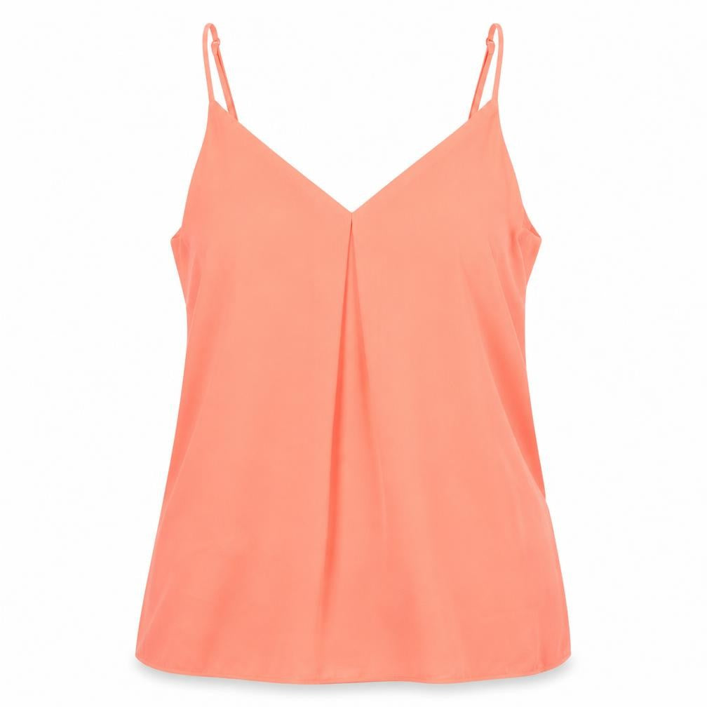 F&F Womens Pink Polyester Basic Tank Size 12 V-Neck