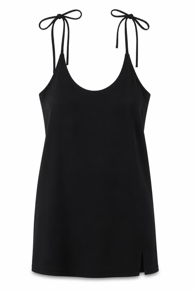 Preworn Womens Black Polyester Basic Tank Size 14 Round Neck