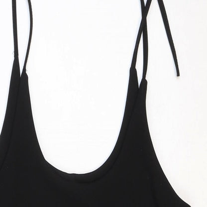 Preworn Womens Black Polyester Basic Tank Size 14 Round Neck