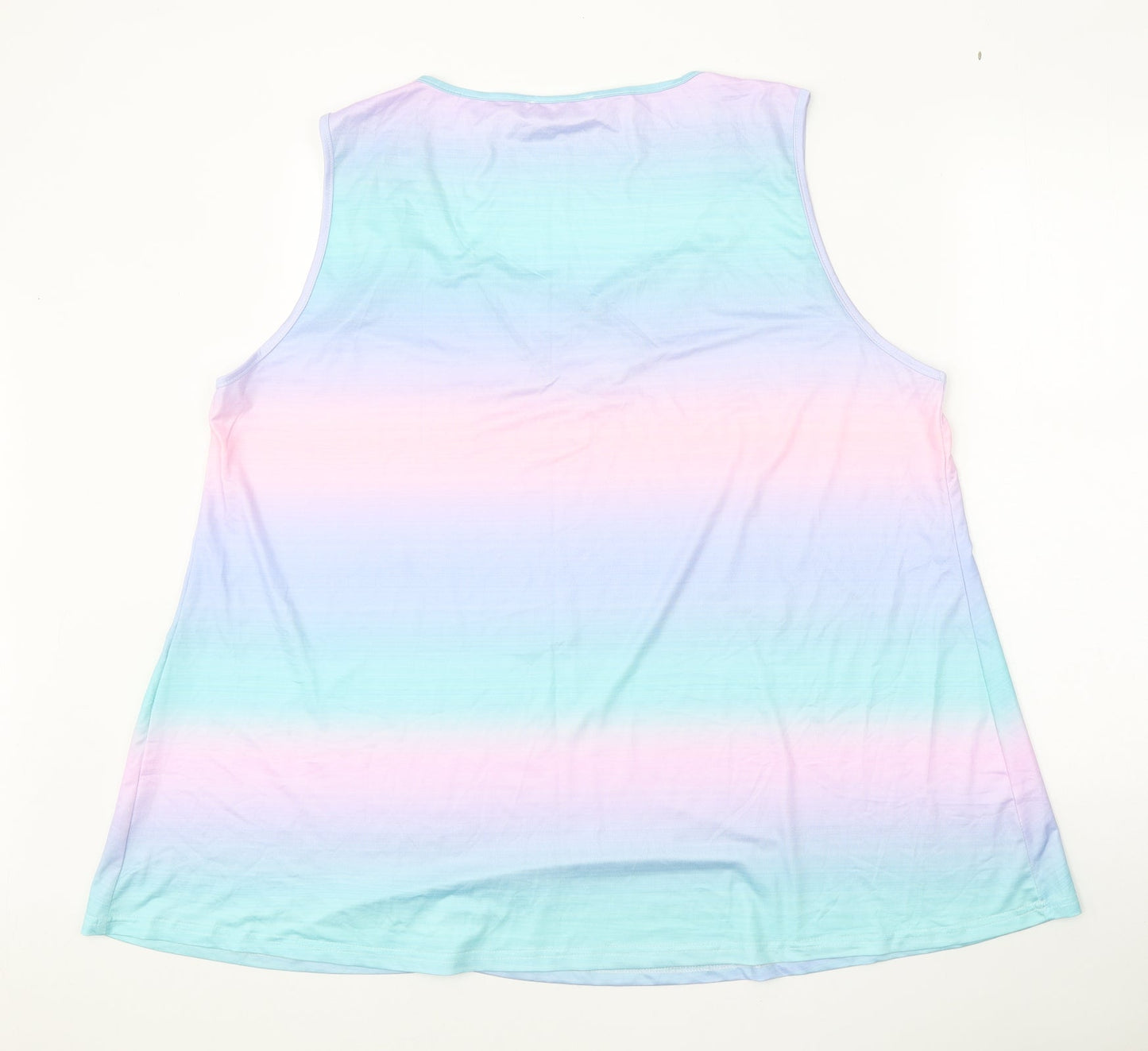 Flycuroy Womens Multicoloured Polyester Tunic Tank Size 3XL V-Neck - Cross Strap Detail