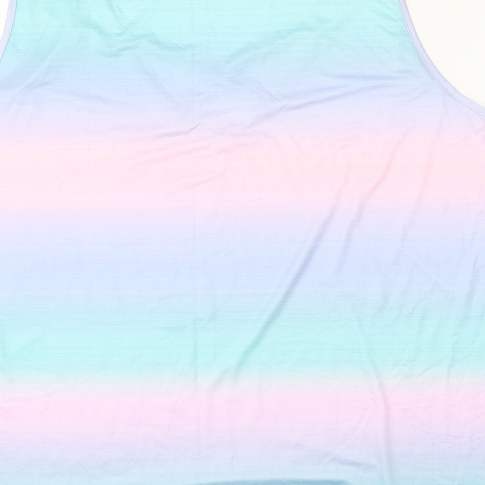 Flycuroy Womens Multicoloured Polyester Tunic Tank Size 3XL V-Neck - Cross Strap Detail