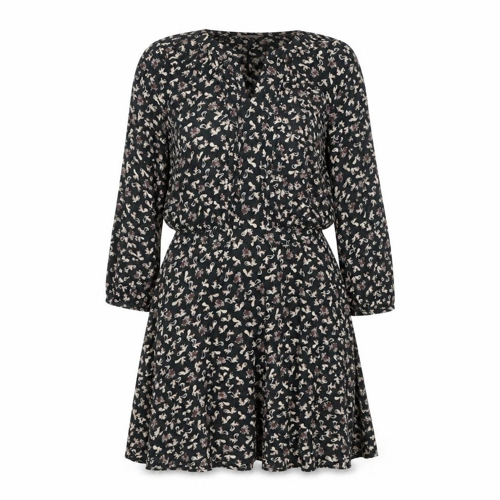 Indigo Womens Grey Geometric Modal A-Line Size 10 Boat Neck Pullover - Squirrel Print