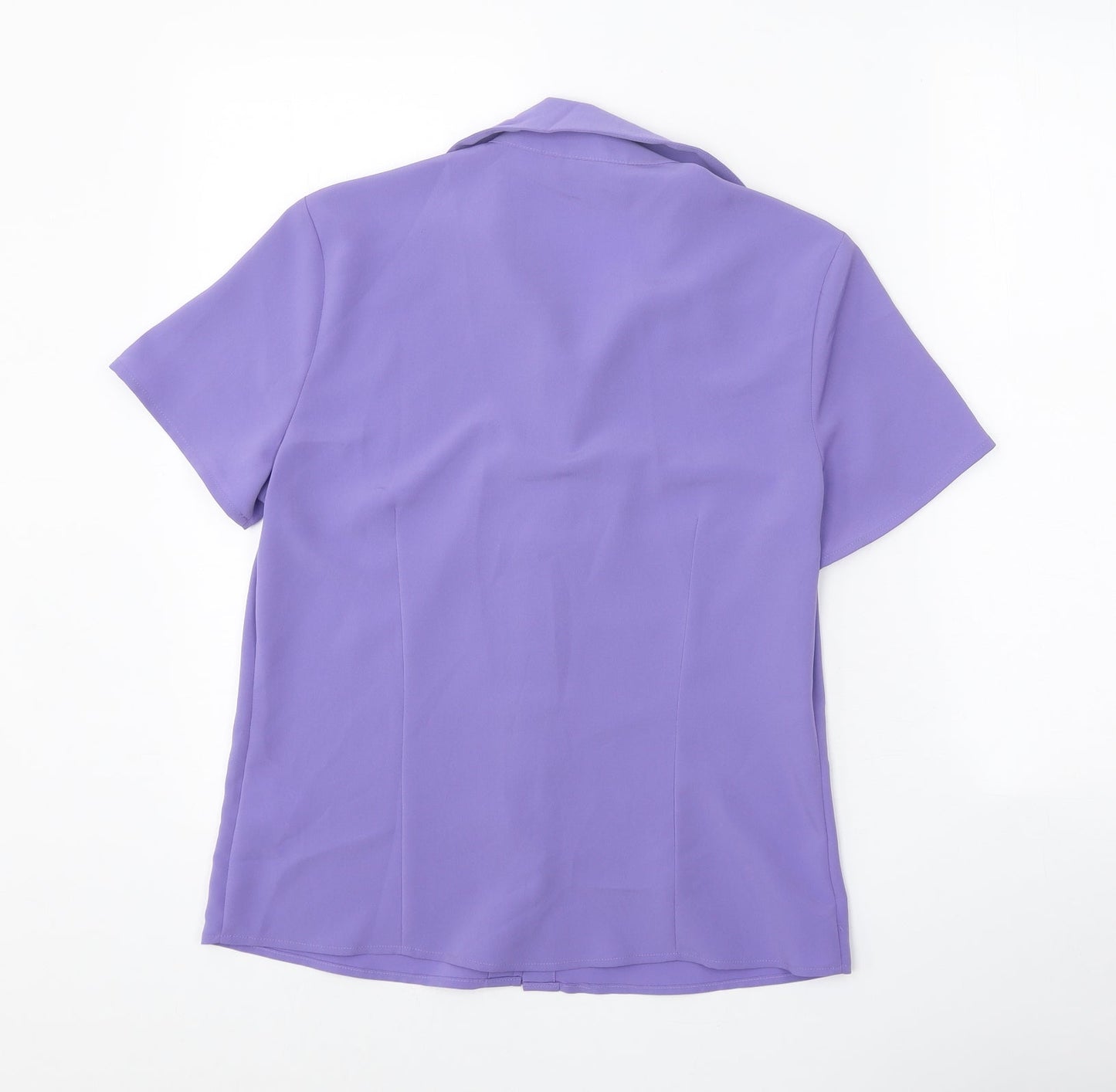 NEXT Womens Purple Polyester Basic Button-Up Size 10 Collared