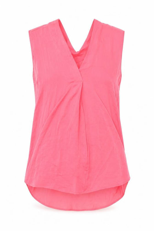 Marks and Spencer Womens Pink Polyester Basic Blouse Size 6 V-Neck