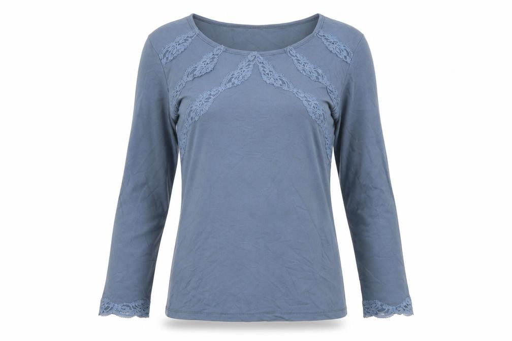 Only Hearts Womens Blue Nylon Basic T-Shirt Size M Round Neck