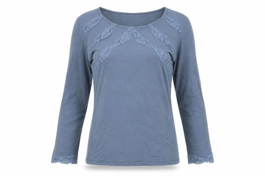 Only Hearts Womens Blue Nylon Basic T-Shirt Size M Round Neck