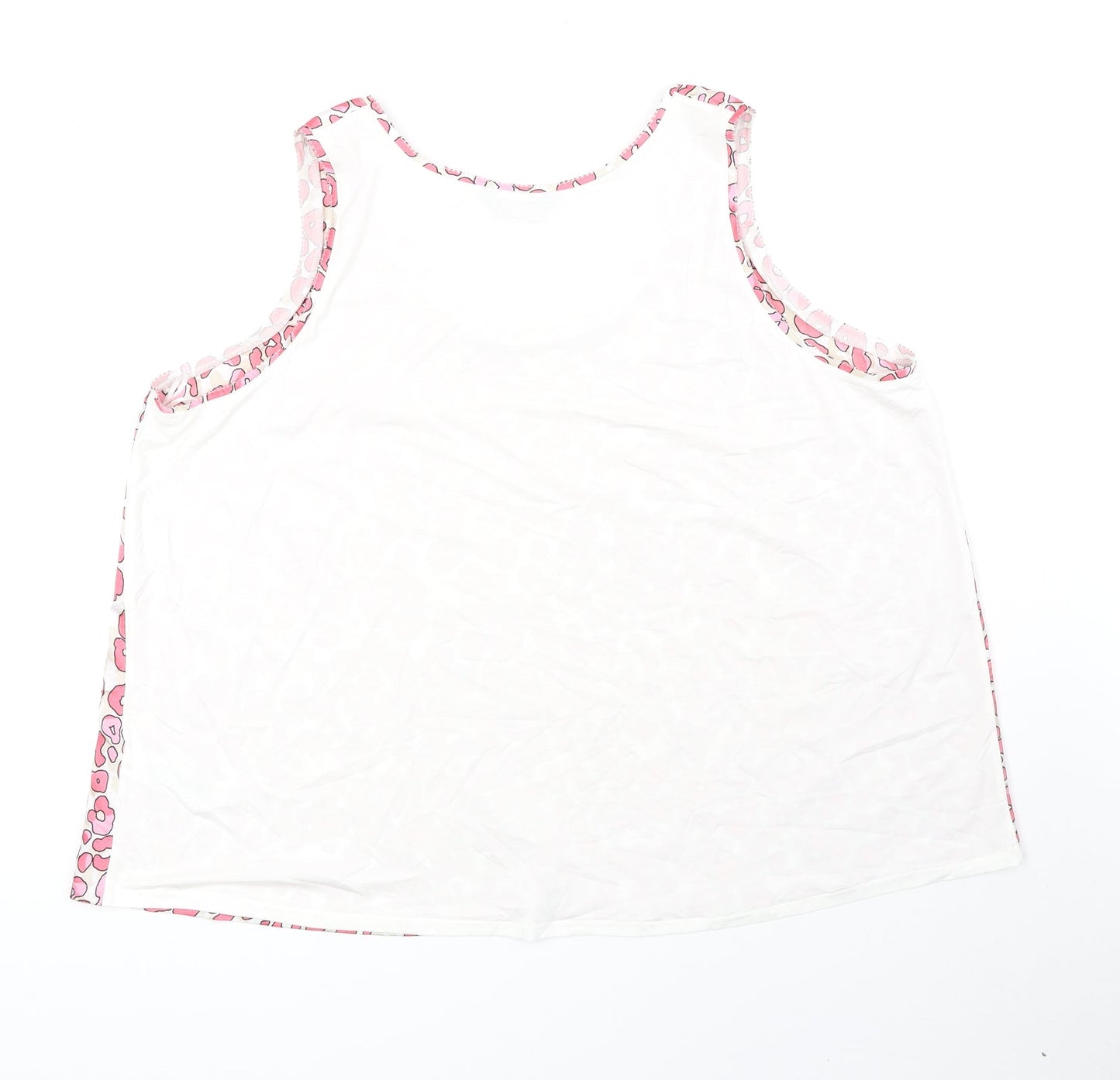 Marks and Spencer Womens Pink Animal Print Polyester Basic Tank Size 20 Scoop Neck - Leopard Print