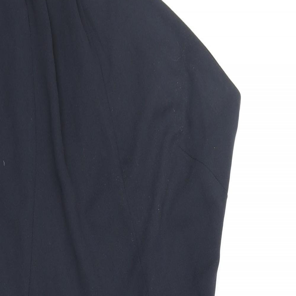 Warehouse Womens Blue Polyester Shift Size 10 One Shoulder Zip