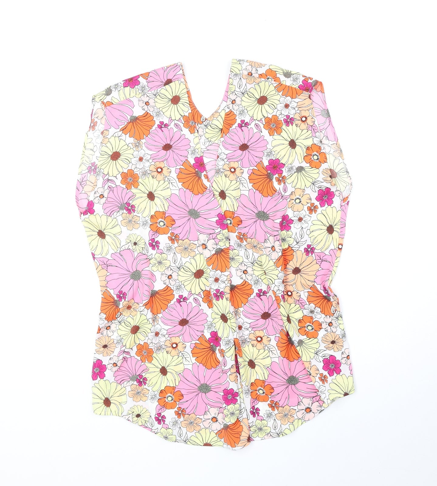 Marks and Spencer Womens Multicoloured Floral Polyester Basic Tank Size 12 V-Neck