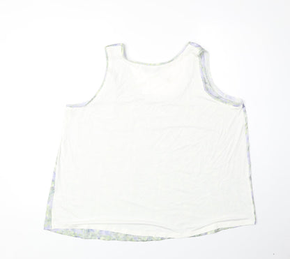 Marks & Spencer Womens Multicoloured Geometric Polyester Basic Tank Size 18 Round Neck