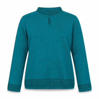 Florida Womens Green Mock Neck Acrylic Pullover Jumper Size S