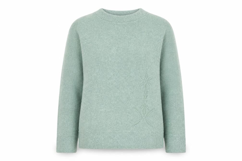 4 Me Womens Green Round Neck Acrylic Pullover Jumper Size S