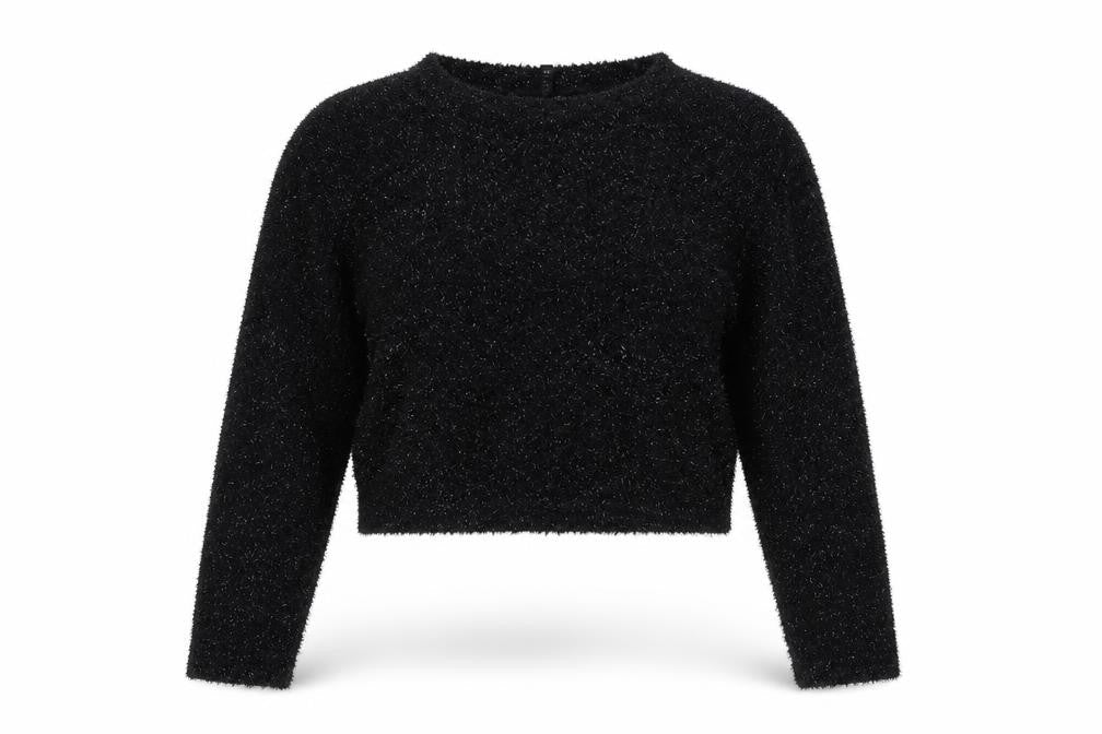 H&M Womens Black Round Neck Polyester Pullover Jumper Size S