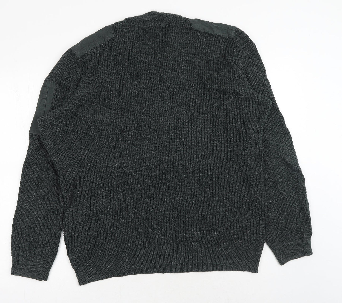 H&M Womens Green Round Neck Cotton Pullover Jumper Size L