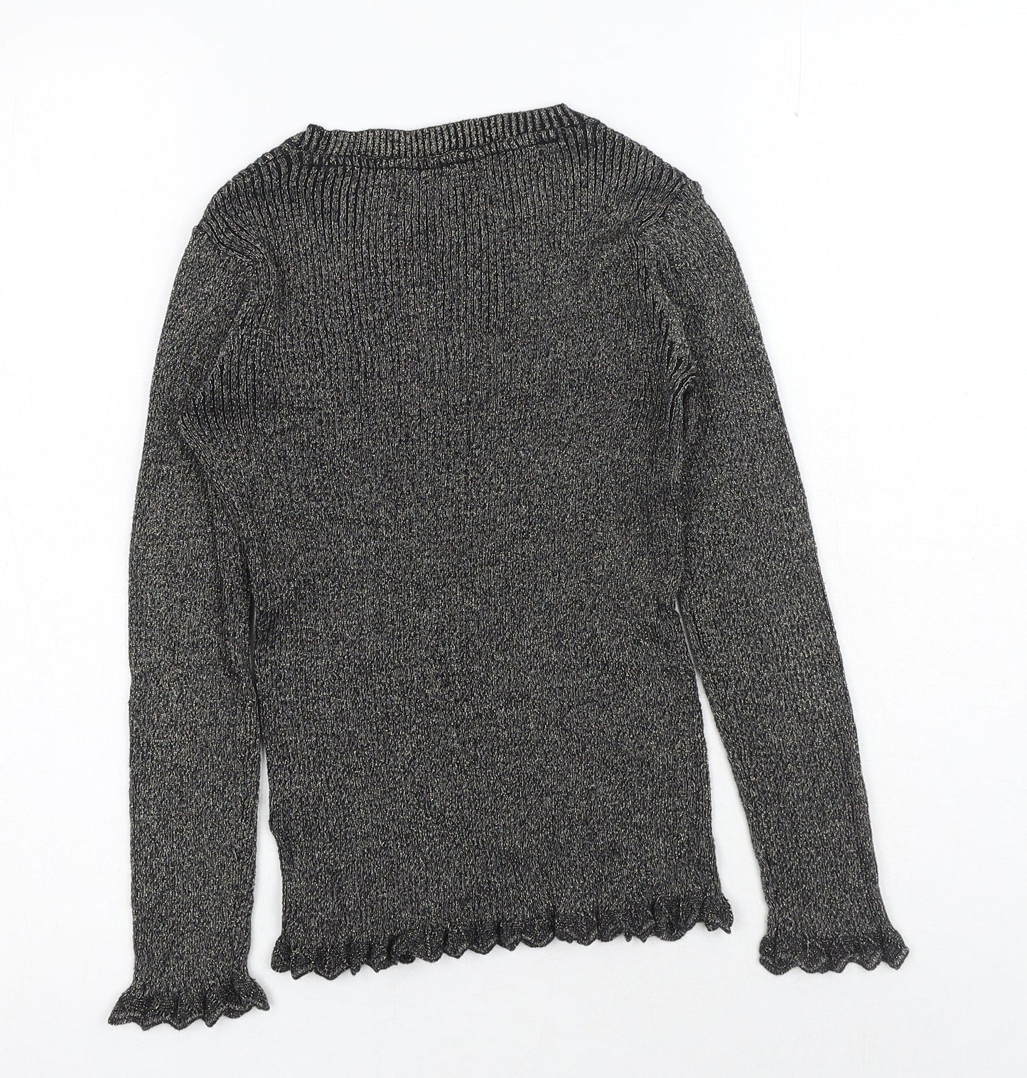 TU Womens Gold Round Neck Cotton Pullover Jumper Size 10