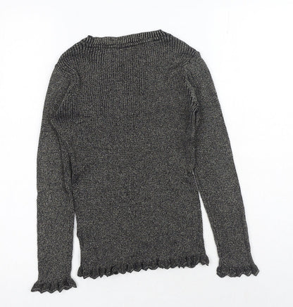 Tu Womens Gold Round Neck Cotton Pullover Jumper Size 10