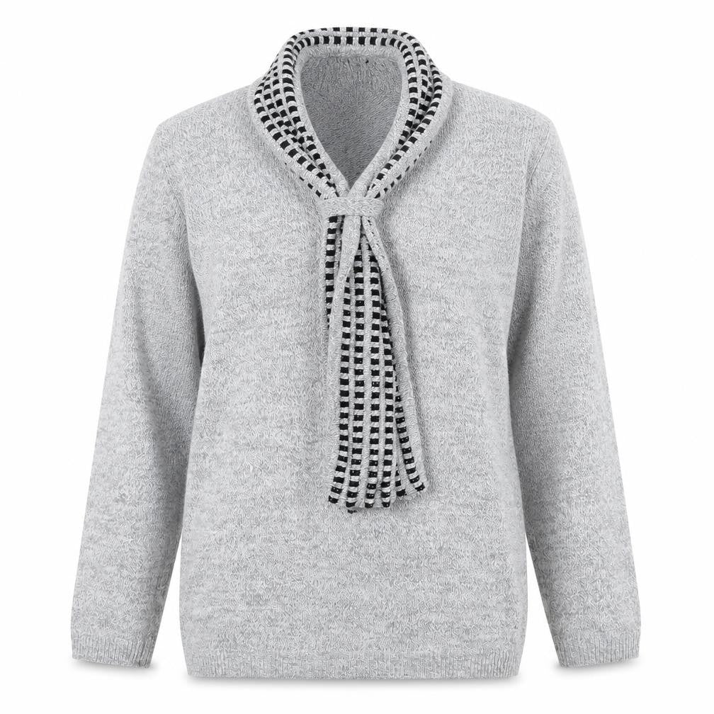 Envy Womens Grey Round Neck Acrylic Pullover Jumper Size S