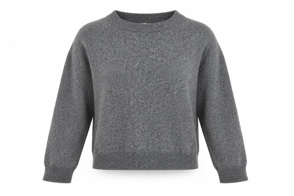 H&M Womens Silver Round Neck Acrylic Pullover Jumper Size M