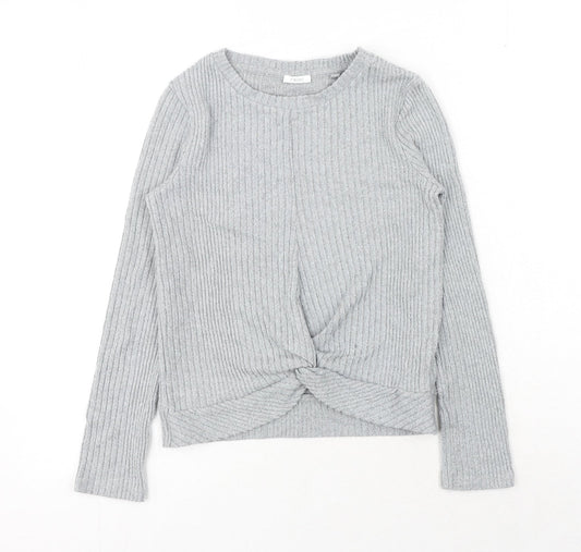 NEXT Girls Grey Viscose Pullover Sweatshirt Size 11 Years Pullover