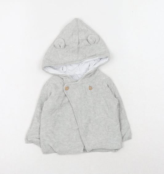 Matalan Baby Grey Jacket Size 3-6 Months Button