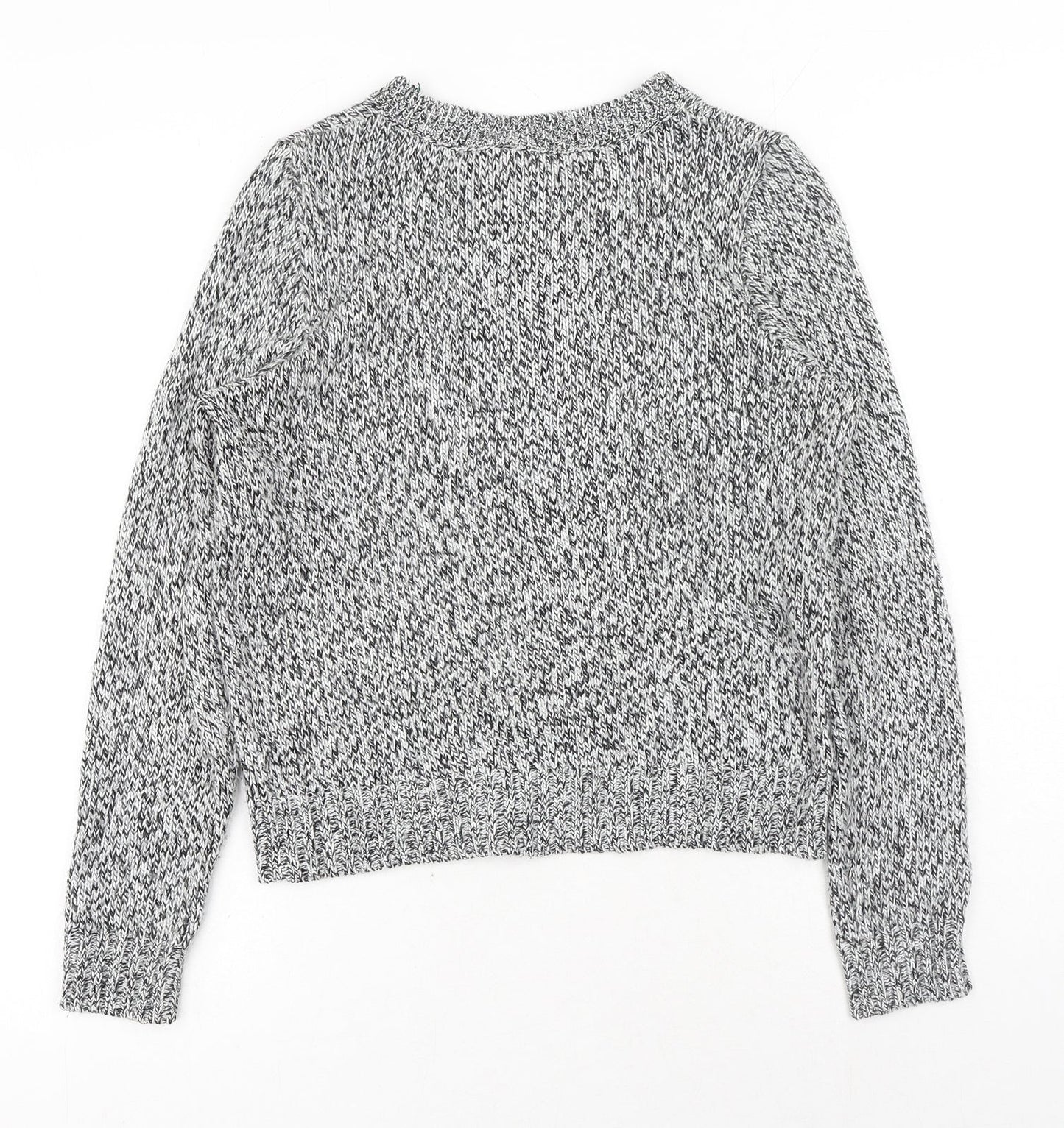 H&M Womens Grey Round Neck Acrylic Pullover Jumper Size XS
