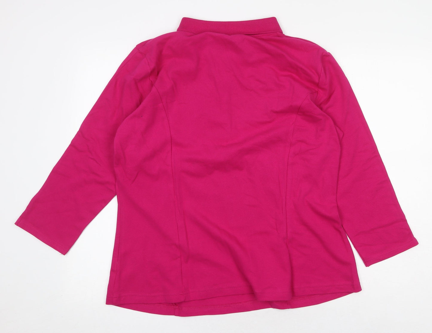 Lee Womens Pink Cotton Basic Blouse Size XL Collared