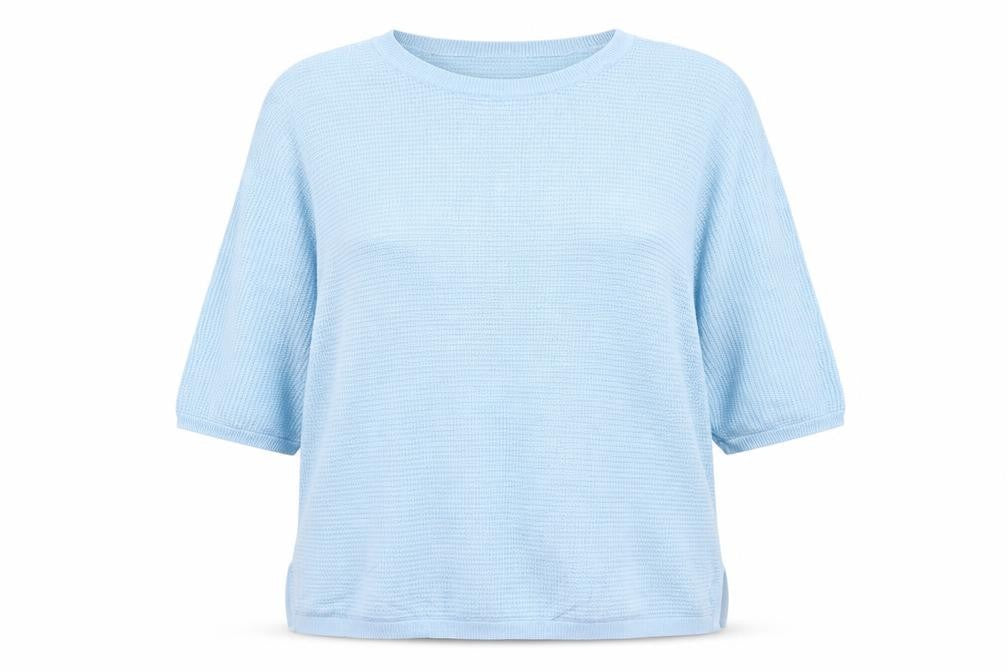 Linea Tesini Womens Blue Round Neck Acrylic Pullover Jumper Size L