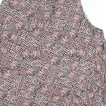 H&M Womens Pink Geometric Polyester Basic Tank Size M Scoop Neck