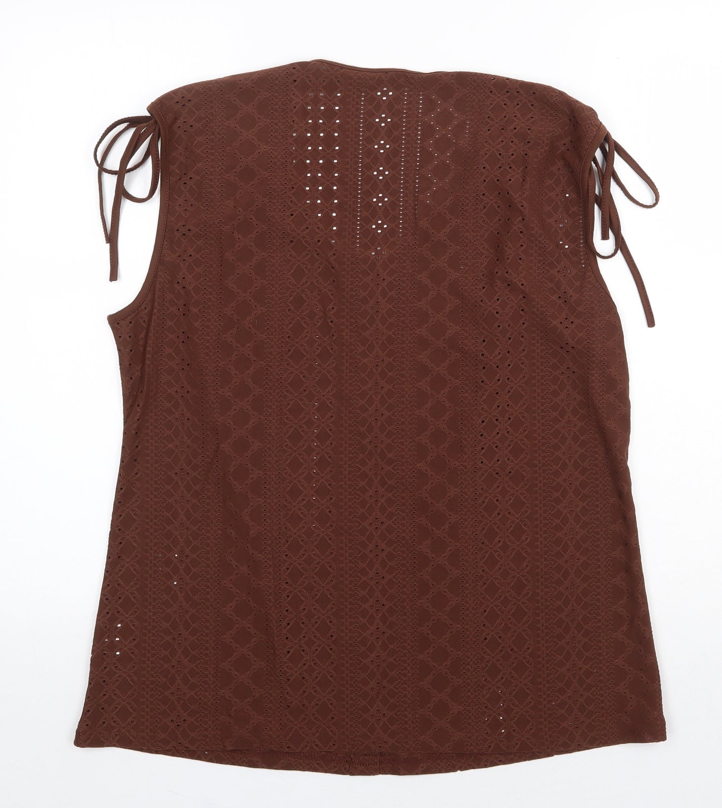 Preworn Womens Brown Polyester Basic Tank Size XL Round Neck