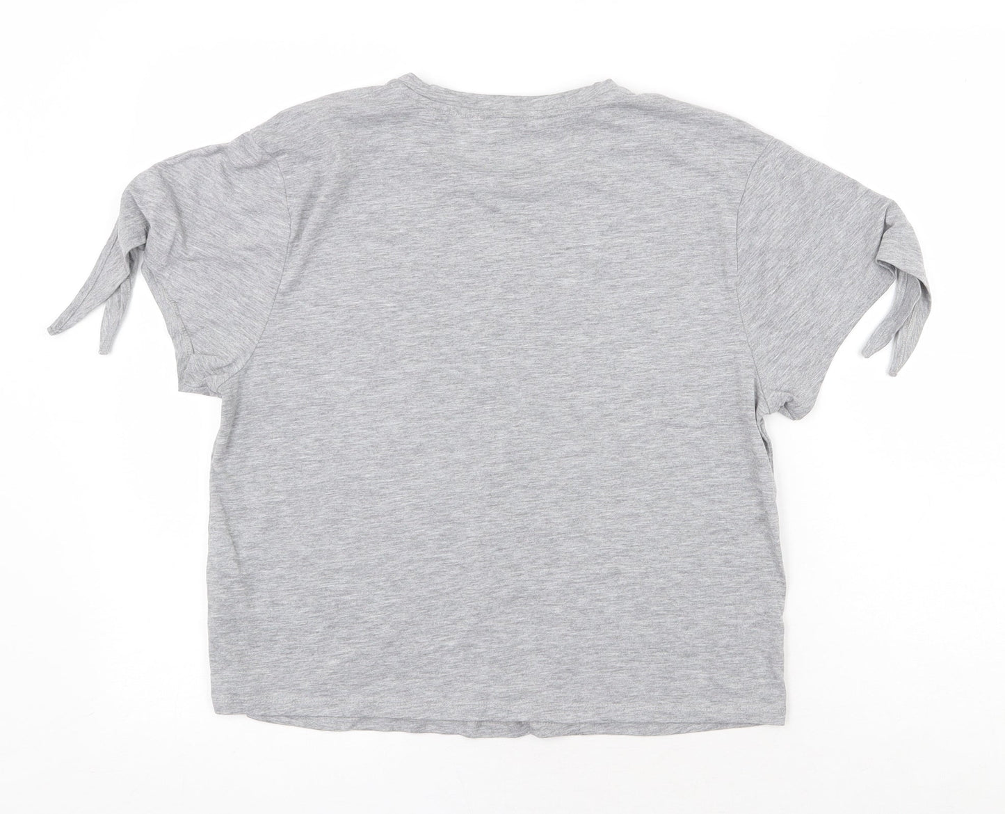 Marks and Spencer Womens Grey Polyester Basic T-Shirt Size 10 Round Neck