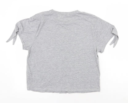 Marks & Spencer Womens Grey Polyester Basic T-Shirt Size 10 Round Neck
