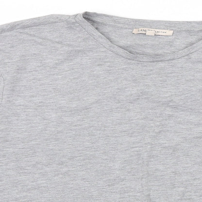 Marks & Spencer Womens Grey Polyester Basic T-Shirt Size 10 Round Neck
