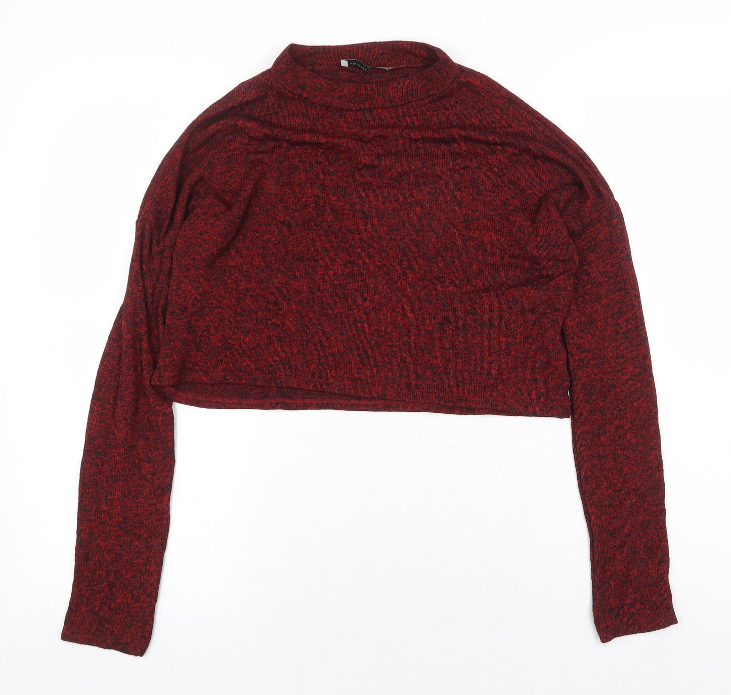 Atmosphere Womens Red Viscose Basic T-Shirt Size 8 Mock Neck