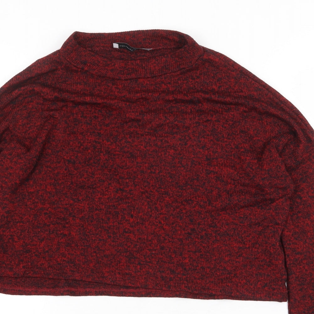 Atmosphere Womens Red Viscose Basic T-Shirt Size 8 Mock Neck