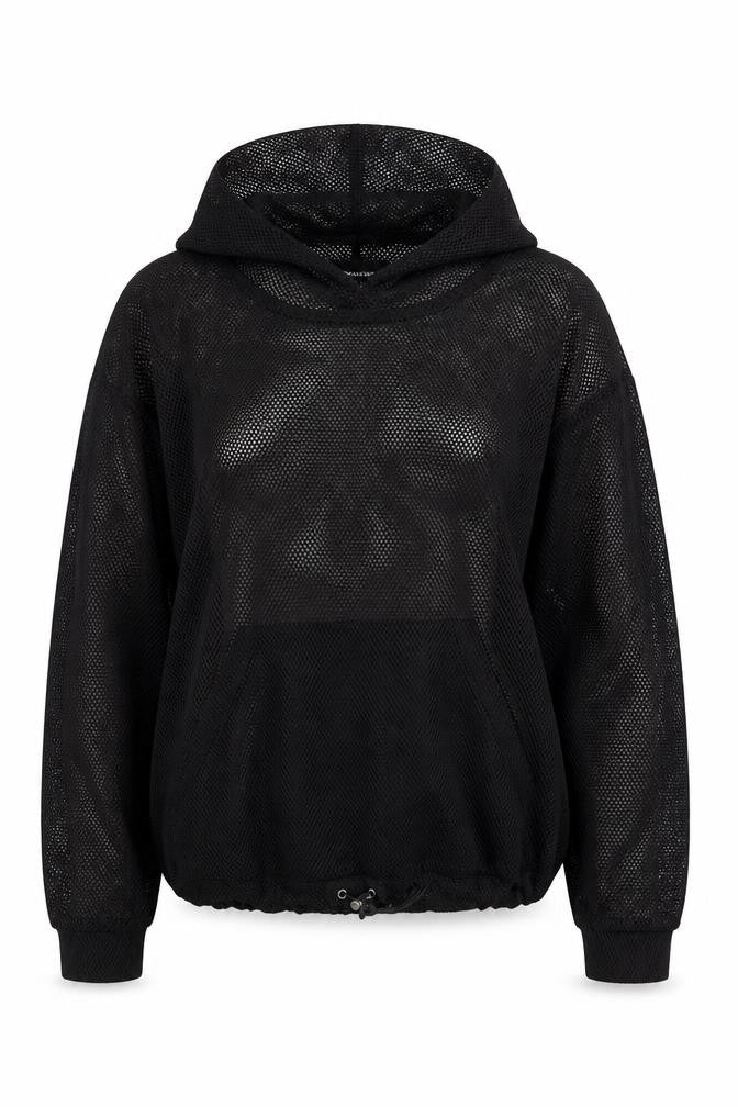 Workout Womens Black Polyester Pullover Hoodie Size 6 Pullover