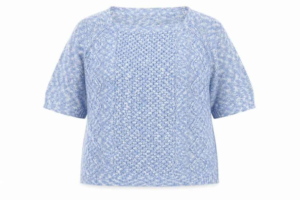 M&Co Womens Blue Round Neck Acrylic Pullover Jumper Size 12