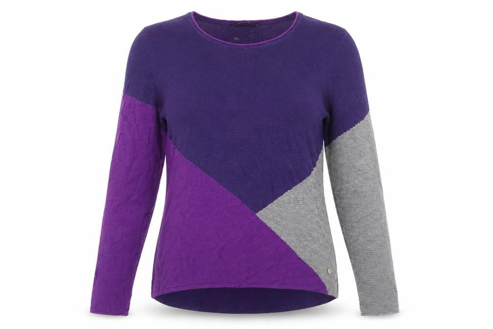 Olsen Womens Purple Round Neck Acrylic Pullover Jumper Size 12