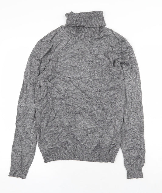 Andrew Marc Womens Grey Round Neck Viscose Pullover Jumper Size M