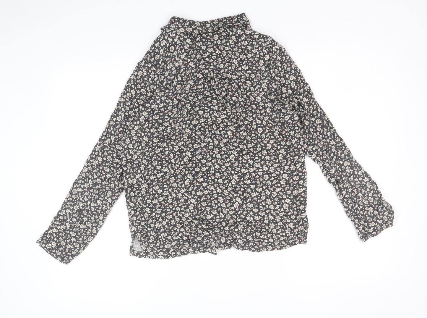 Uniqlo Womens Multicoloured Floral Viscose Basic Button-Up Size 2XS Collared