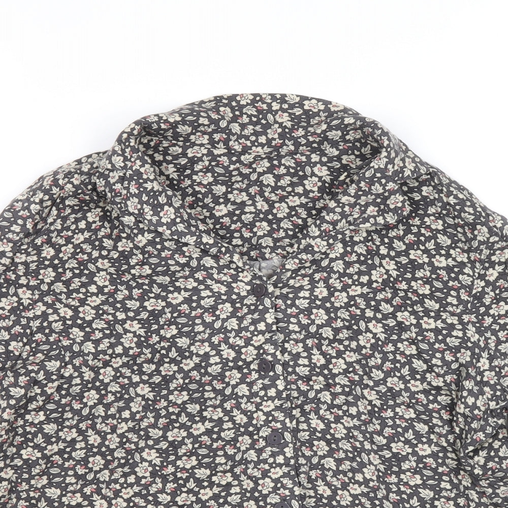 Uniqlo Womens Multicoloured Floral Viscose Basic Button-Up Size 2XS Collared