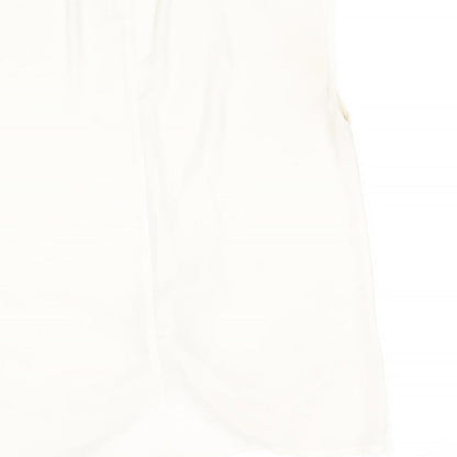 Warehouse Womens White Polyester Basic Blouse Size 12 V-Neck - Knot Front