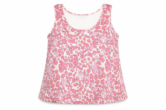 Marks and Spencer Womens Pink Animal Print Polyester Basic Tank Size 8 Round Neck - Leopard Print