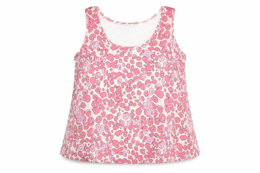 Marks & Spencer Womens Pink Animal Print Polyester Basic Tank Size 8 Round Neck - Leopard Print