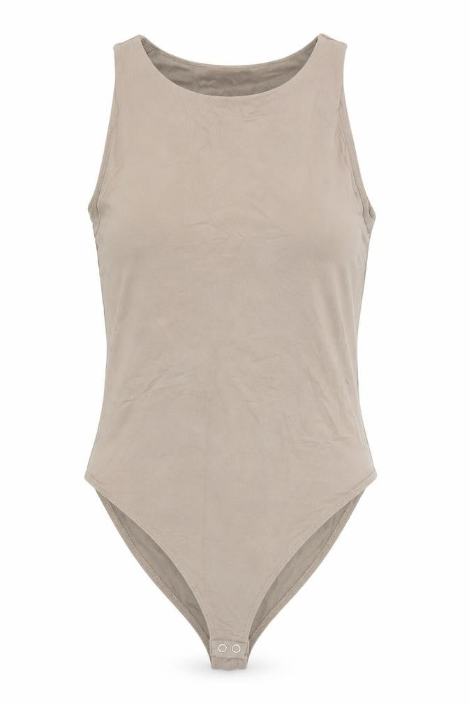 Stradivarius Womens Brown Polyamide Bodysuit One-Piece Size S Snap