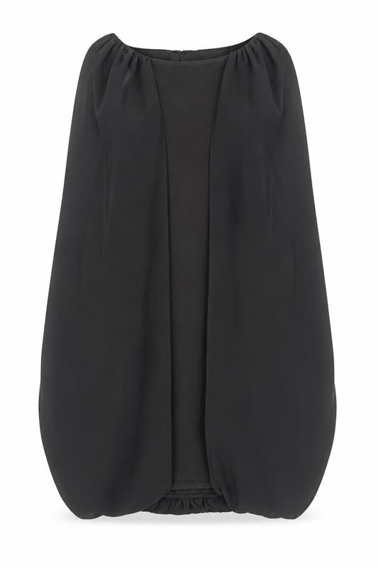 Zara Womens Black Polyester Sheath Size M Boat Neck Zip