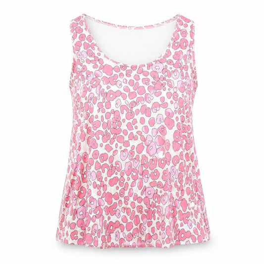 Marks and Spencer Womens Pink Animal Print Polyester Basic Tank Size 8 Scoop Neck - Leopard Print