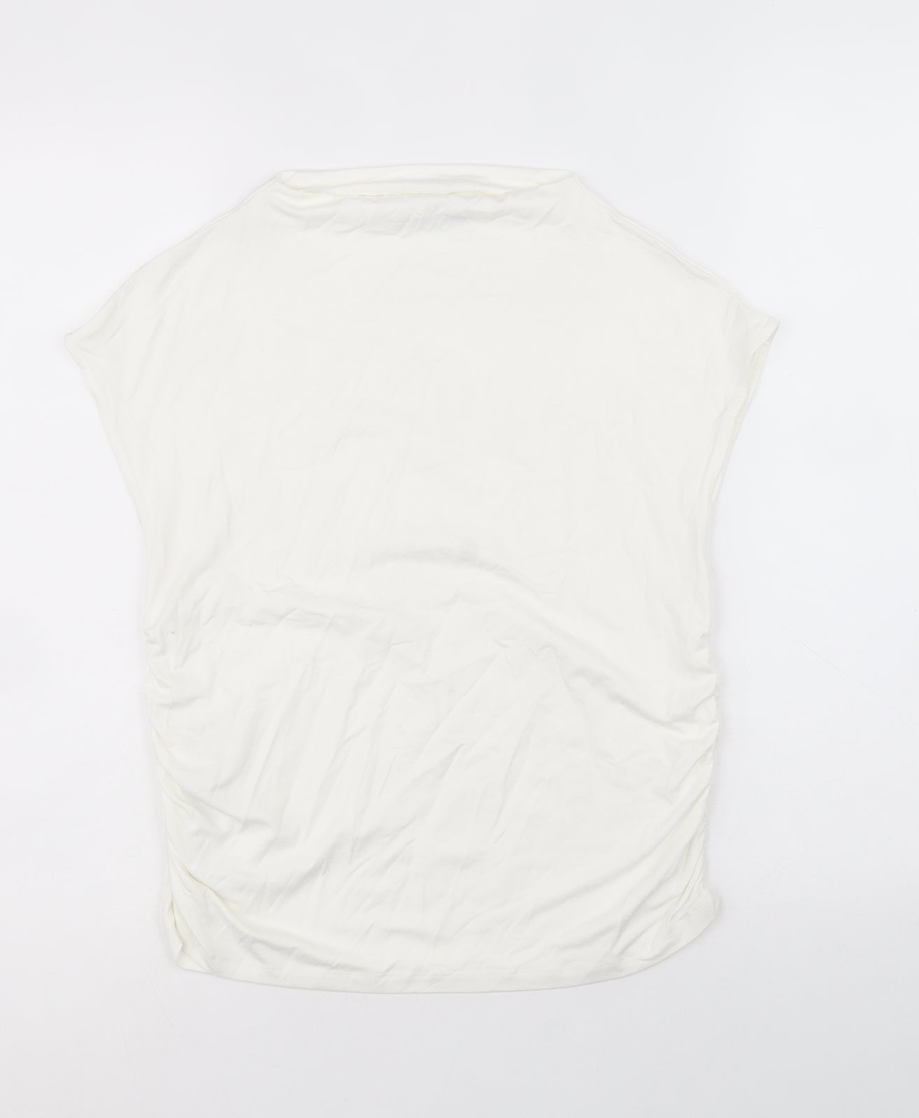 Stradivarius Womens White Viscose Basic Blouse Size XL Mock Neck