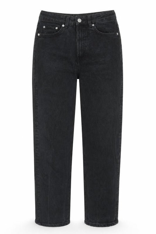 Weekday Womens Black Cotton Straight Jeans Size 26 in L28 in Regular Zip