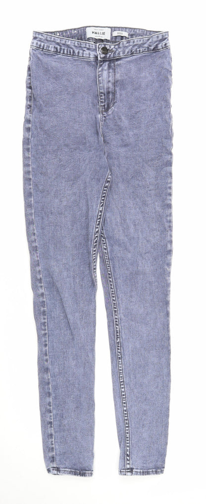 New Look Womens Blue Cotton Jegging Jeans Size 10 Regular Zip