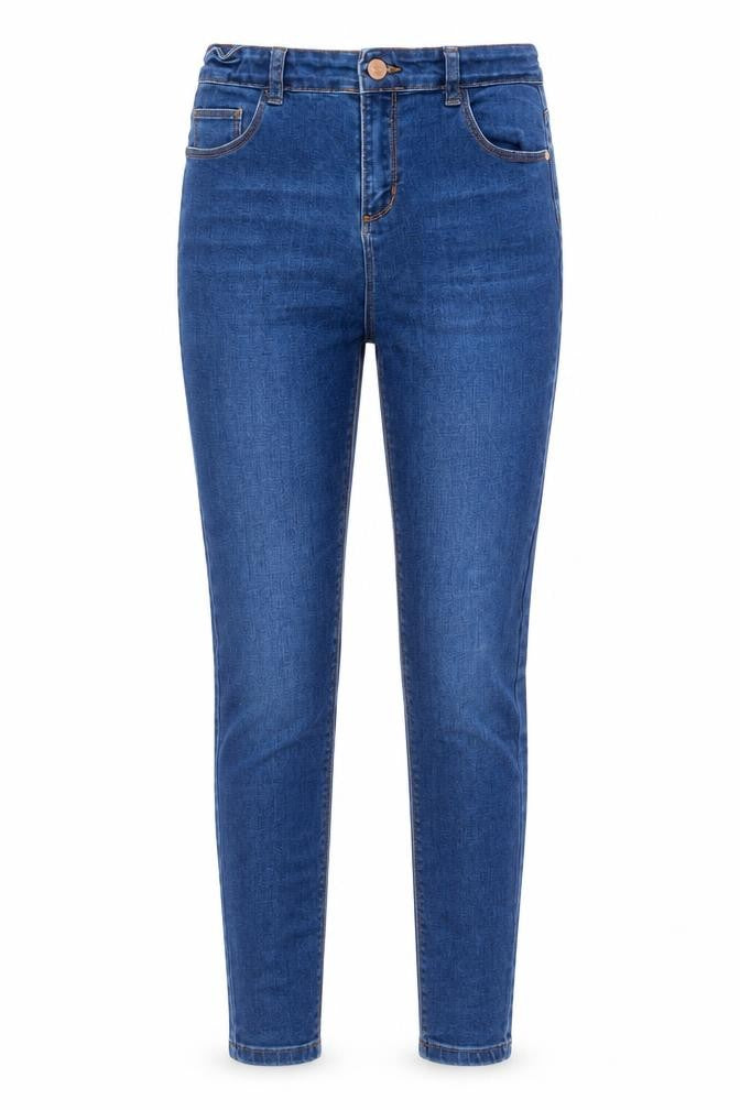 Denim & Co. Girls Blue Cotton Skinny Jeans Size 12-13 Years Regular Zip